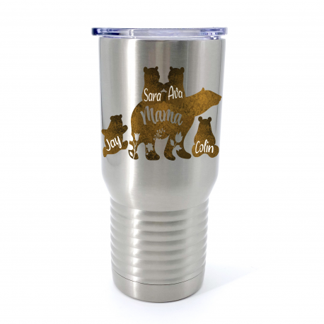 Mama Bear with 4 Cubs Insulated Stainless Steel Tumbler