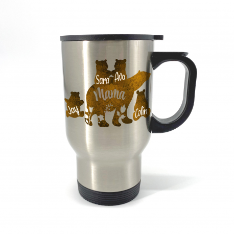 Mama Bear with 4 Cubs Travel Mug