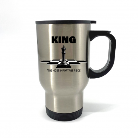 Black King Chess Travel Mug