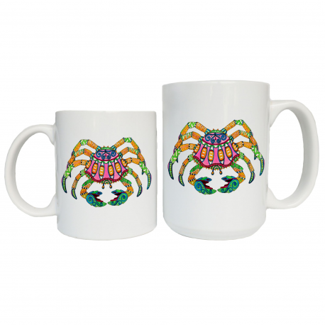 Multicolored Tribal Crab Coffee Mug