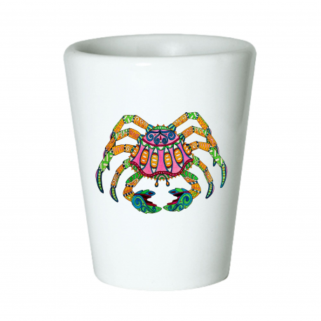 Multicolored Tribal Crab Shot Glass