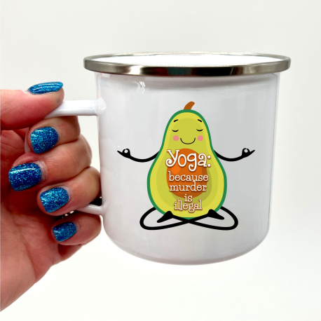 Yoga Because Murder Is Illegal Camper Mug