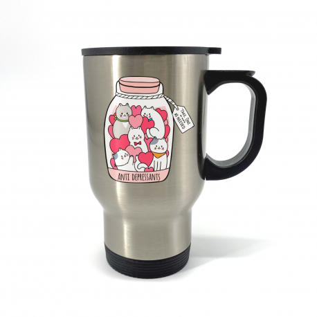 Cat Anti-Depressants Travel Mug