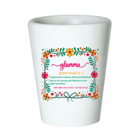 Glamma A Glamorous Woman With Grandchildren Floral Frame Shot Glass