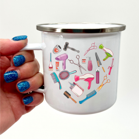 Hairdresser Tool Heart Camper Mug