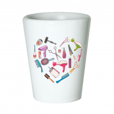 Hairdresser Tool Heart Shot Glass