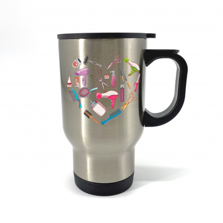 Hairdresser Tool Heart Travel Mug