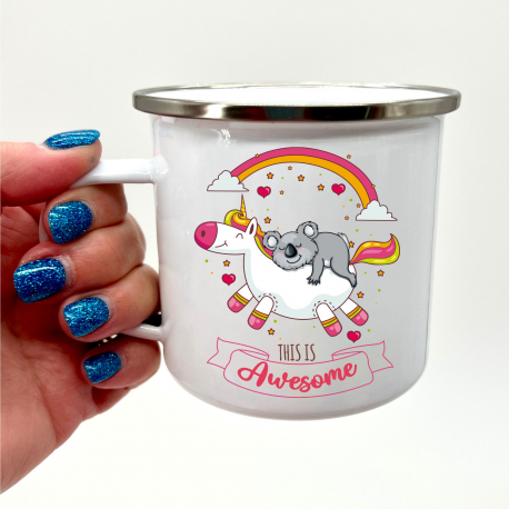 This Is Awesome Unicorn Koala Camper Mug