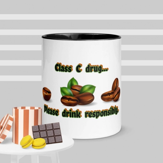 Coffee-themed Mug with Colored inside