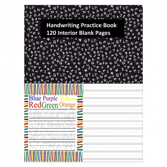 Cursive Handwriting Practice Book, 100+Blank interiors for ABC, words and numbers