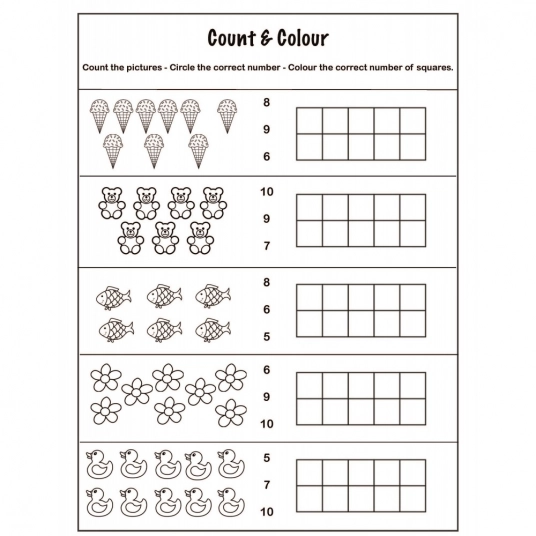Count and Colour Page