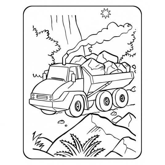 Truck Colouring Pages for Kids Vol- 5