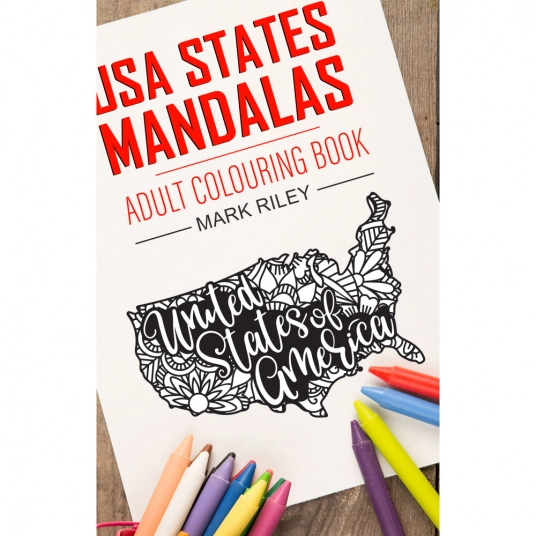 USA States Mandala Colouring Book