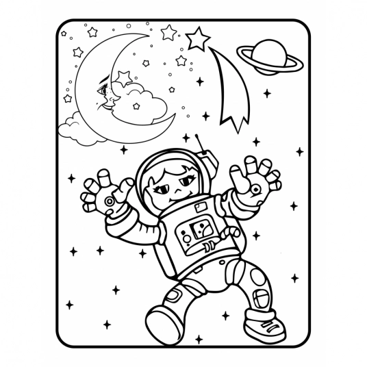 Space Colouring Pages for Kids Vol- 4