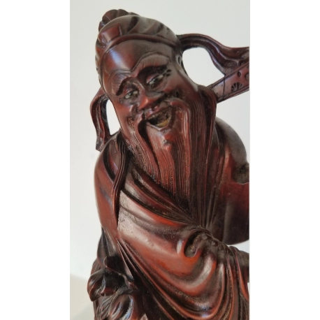 Chinese Wood Carving of an Immortal