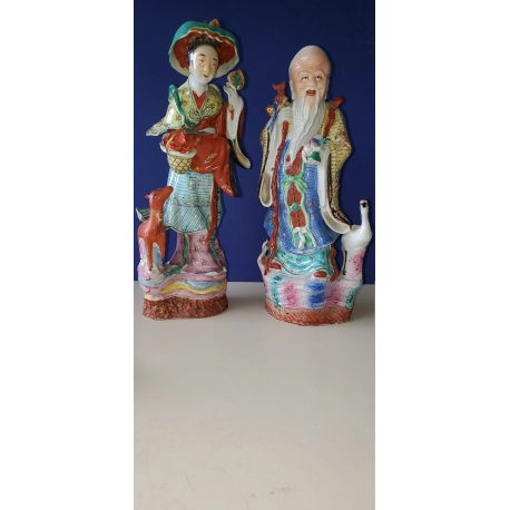 Pair of Chinese Porcelain Immortals