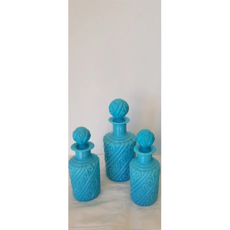 Portieux Perfume Bottle Set, Blue Suedois Pattern