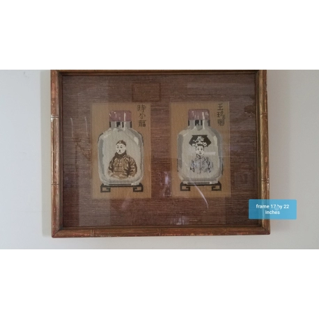 Framed Embroidery of Snuff Bottles