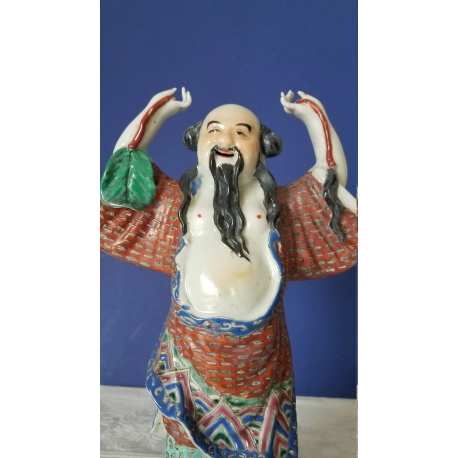 Qing Dynasty Porcelain Statue of an Immortal c 1900