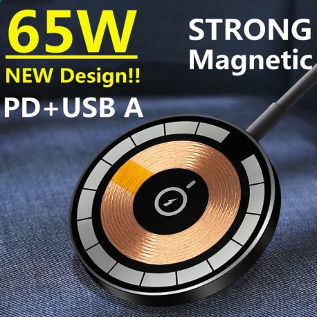 65W Magnetic Wireless Charger Pad for Magsafe iPhone 14 13 12 Pro Max Mini