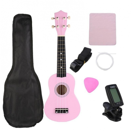 Ukulele Starter Kit For Beginners Cute Cool Pink Soprano