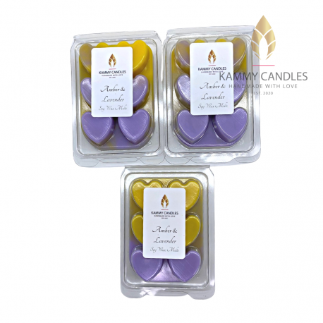 Amber & Lavender Scented Soy Wax Melts (3pcs)
