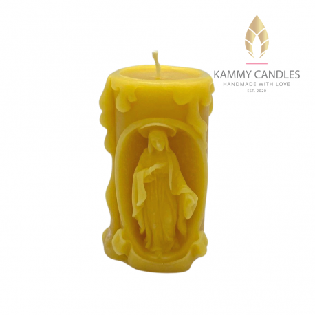 Mary Religious Beeswax Pillar Candle