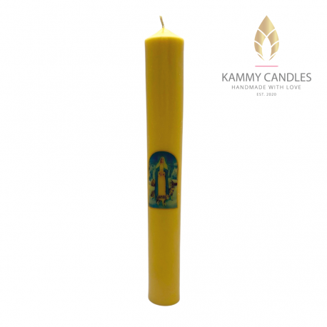Large Religious Beeswax Candle 36x5cm