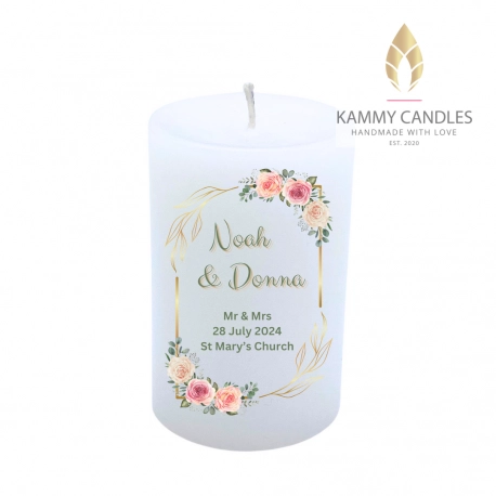Personalised Pillar Wedding Candle