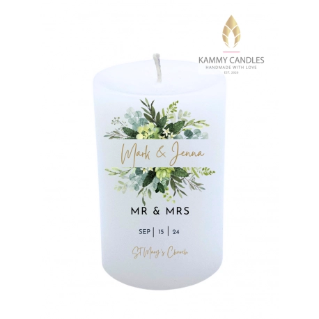 Personalised Wedding Pillar Candle