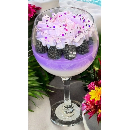 Black Raspberry & Vanilla Handmade Scented Candle in Gin Glass