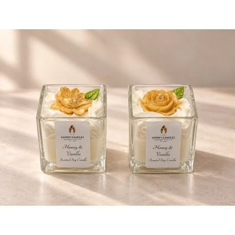 Honey & Vanilla Scented Soy Candle