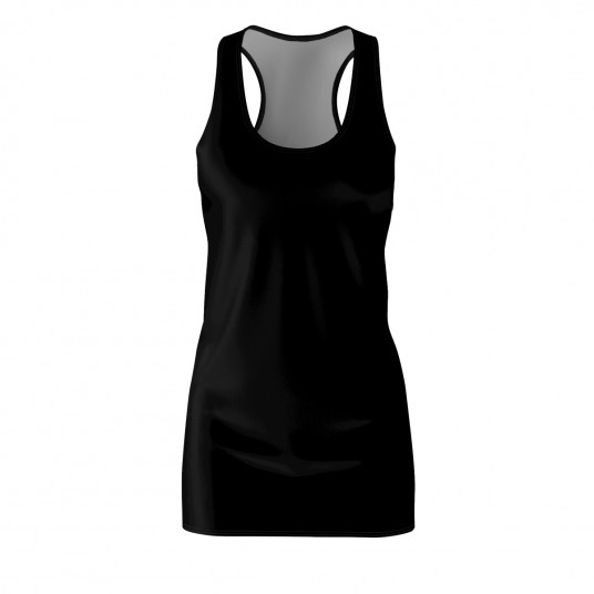 Black Women s Cut   Sew Racerback Dress  AOP