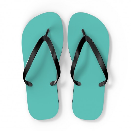 Turquoise flip flops