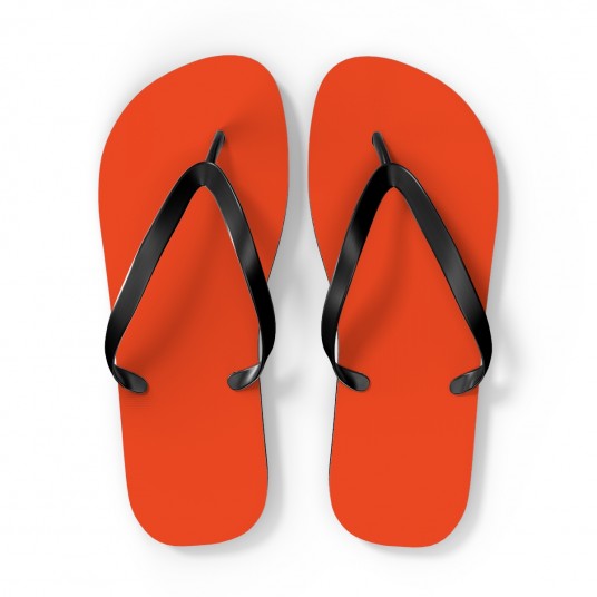 Orange Red flip flops