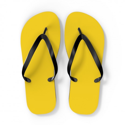 Gold flip flops