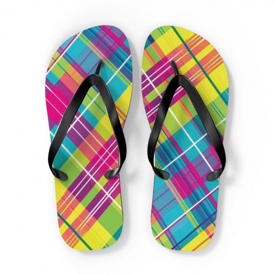 Plaid Flip Flops