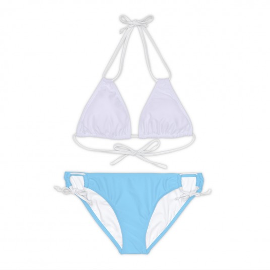 Lavender and Baby Blue Strappy Bikini Set