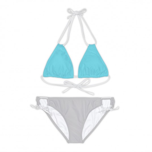 Aqua and Silver Strappy Bikini Set