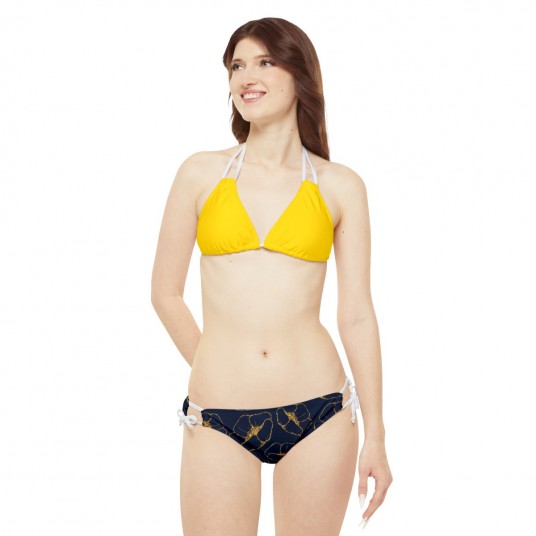 Golden kisses Strappy Bikini Set