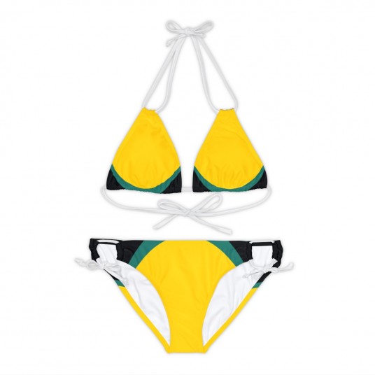 J1 Orange Strappy Bikini Set