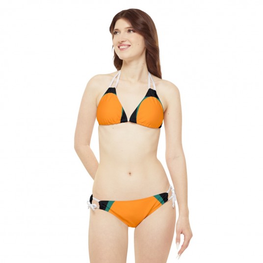 Orange Strappy Bikini Set