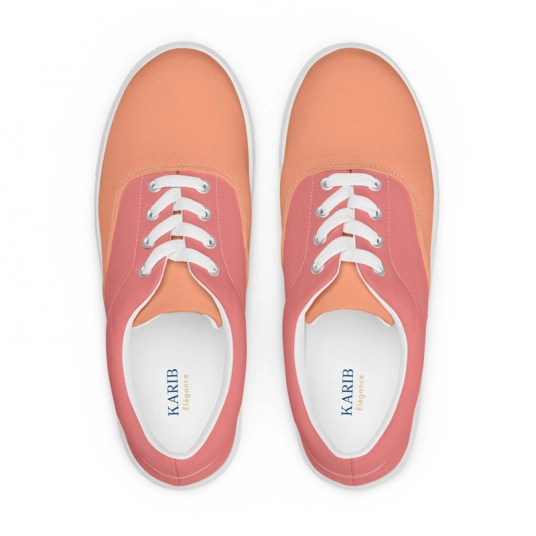 Coral Salmon Women’s lace-up canvas shoes