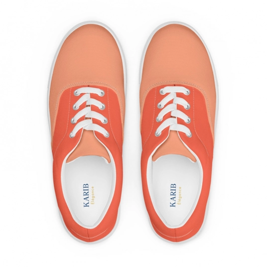 Tomato Salmon Women’s lace-up canvas shoes
