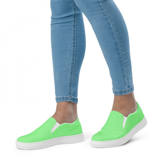 Pale Green Women’s slip-on canvas shoes