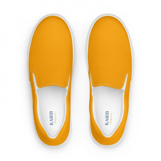 Bold Orange Men’s slip-on canvas shoes