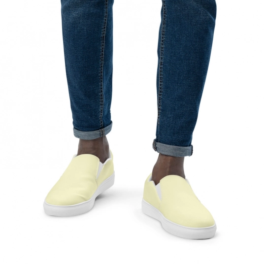 Cream Men’s slip-on canvas shoes