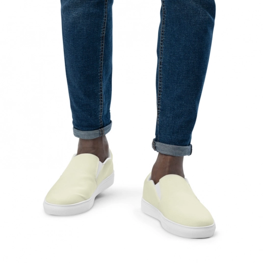 Casual Beige Men’s slip-on canvas shoes