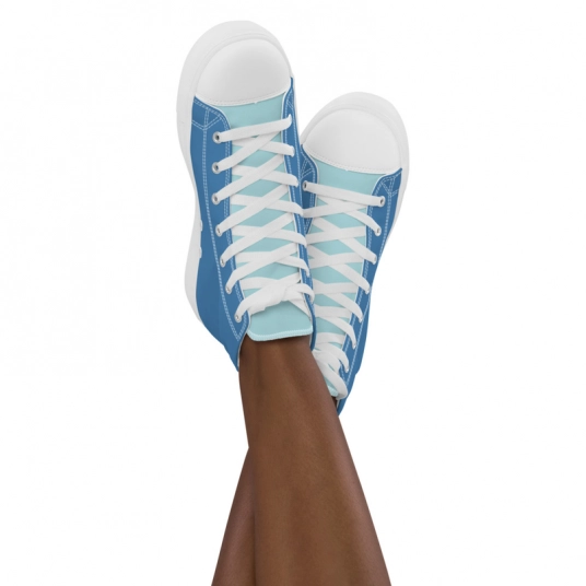 Ocean Blue Women’s high top canvas shoes
