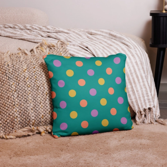 Polka Dot Green Pillow